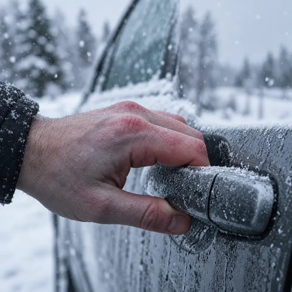 gloves numb hand car door