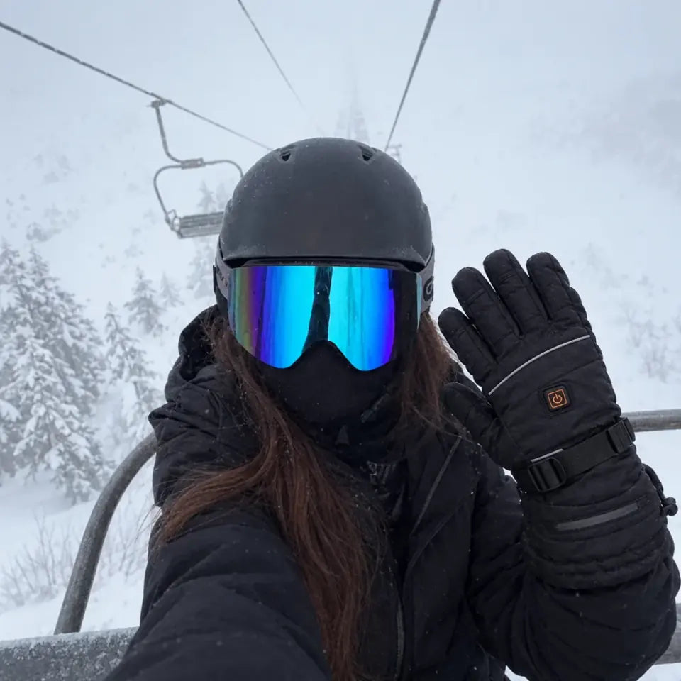 gloves skier chairlift